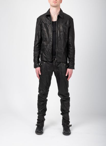 MA+ Maurizio Amadei J250Z+ SY10 Men Zipped Trucker Jacket Silver Crosses Herren Leder Jacke cow leather black hide m 5
