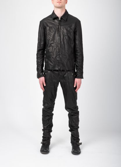 MA+ Maurizio Amadei J250Z+ SY10 Men Zipped Trucker Jacket Silver Crosses Herren Leder Jacke cow leather black hide m 7