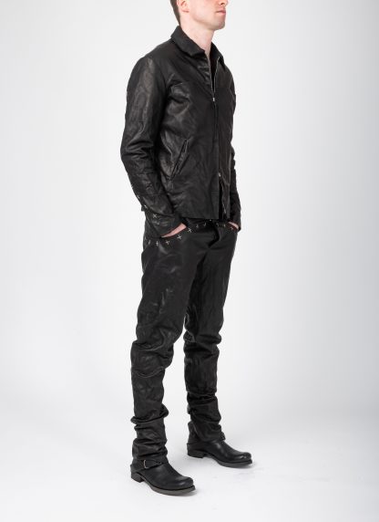 MA+ Maurizio Amadei J250Z+ SY10 Men Zipped Trucker Jacket Silver Crosses Herren Leder Jacke cow leather black hide m 9