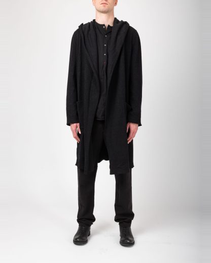 MA+ Maurizio Amadei NC328 NCP Men Hooded Cardigan Jacket Herren Jacke cotton paper black hide m 3