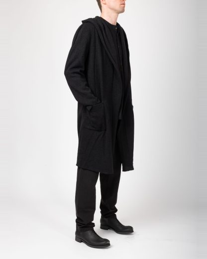 MA+ Maurizio Amadei NC328 NCP Men Hooded Cardigan Jacket Herren Jacke cotton paper black hide m 4