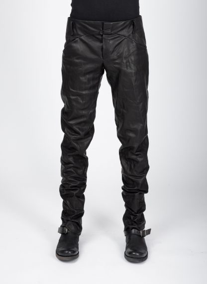 MA+ Maurizio Amadei P211 SY 1.0 Men 5 Pocket Medium Fit Pants Herren Leder Hose cow leather black hide m 3