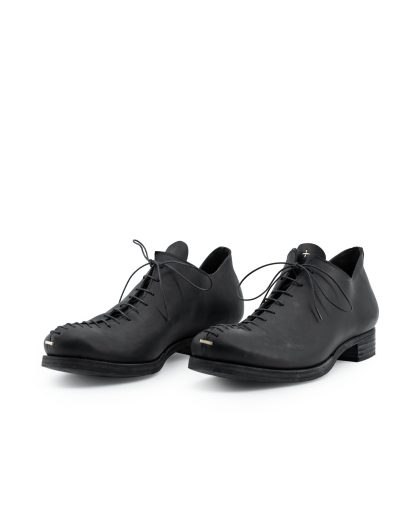 MA+ Maurizio Amadei S1Q1 VA15 Men Lace Stitched Shoe Shoe Derby Herren Schuh vachetta cow leather black hide m 8