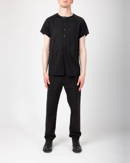 MA+ Maurizio Amadei T261C JCL10 Men Henley Raglan Short Sleeve Medium Fit T Shirt Herren tee cotton black hide m 3