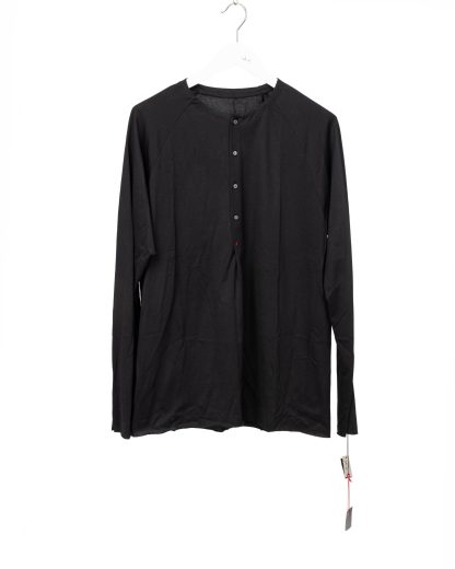 MA+ Maurizio Amadei T261D JCL10 Men Henley Raglan Long Sleeve Medium Fit T Shirt Herren tee cotton black hide m 1
