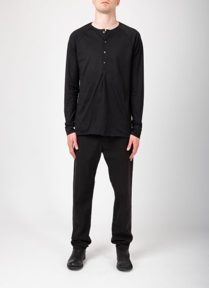 MA+ Maurizio Amadei T261D JCL10 Men Henley Raglan Long Sleeve Medium Fit T Shirt Herren tee cotton black hide m 3
