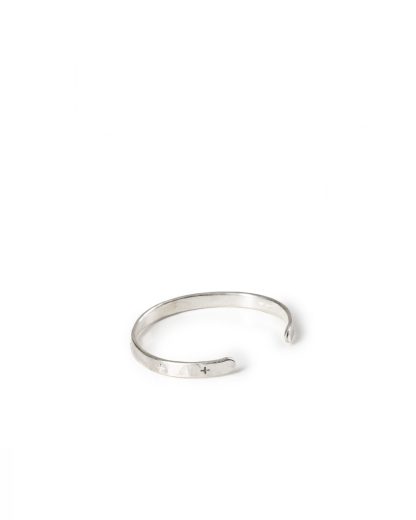 MA+ Maurizio Amadei AB050 Thin Cross Carved Silver Bracelet Armreif 925 sterling silver hide m 3