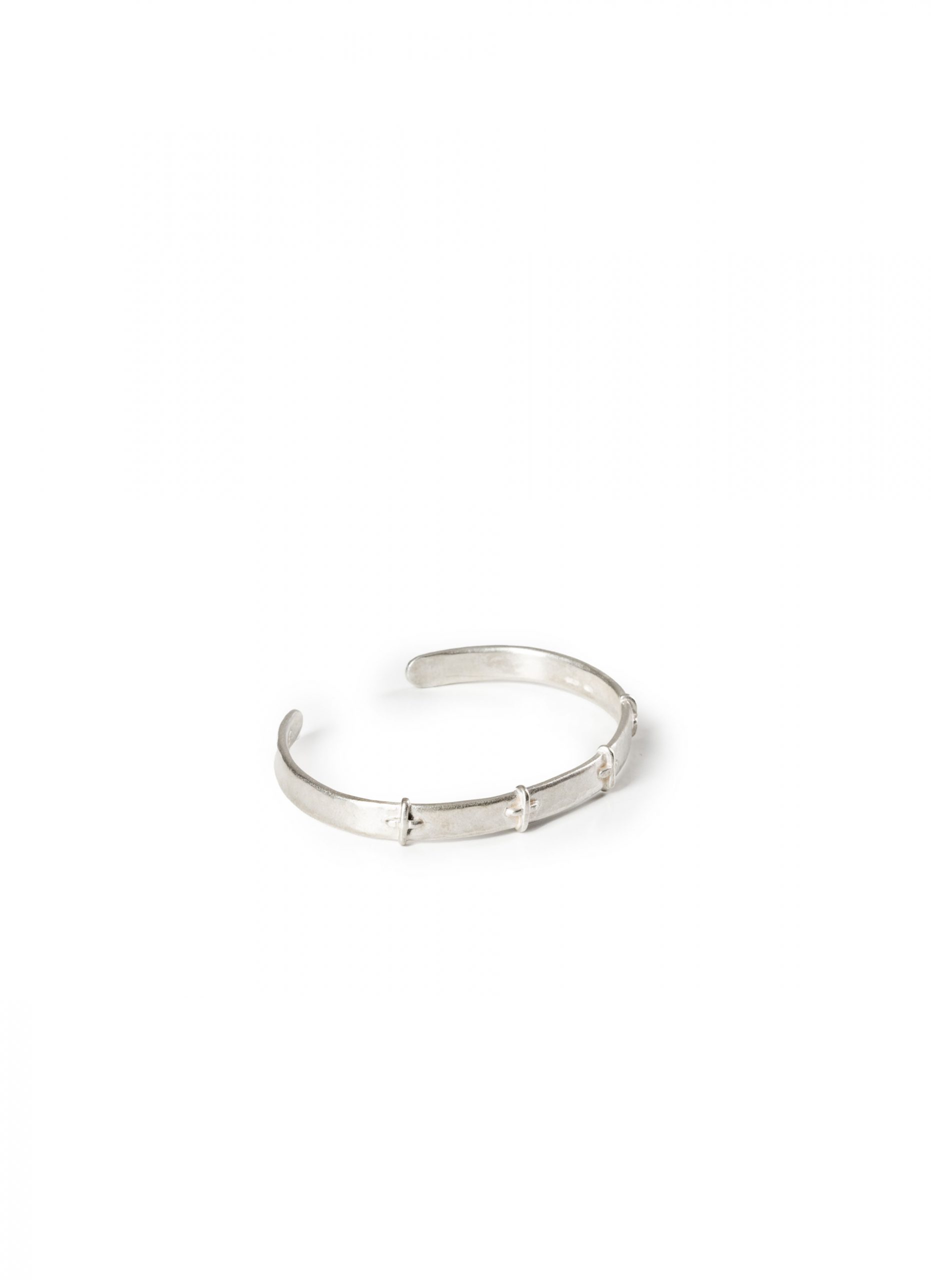 MA+ Maurizio Amadei AB058 Thin Silver Stitched Cross Silver Bangle Bracelet Armreif 925 sterling silver hide m 2