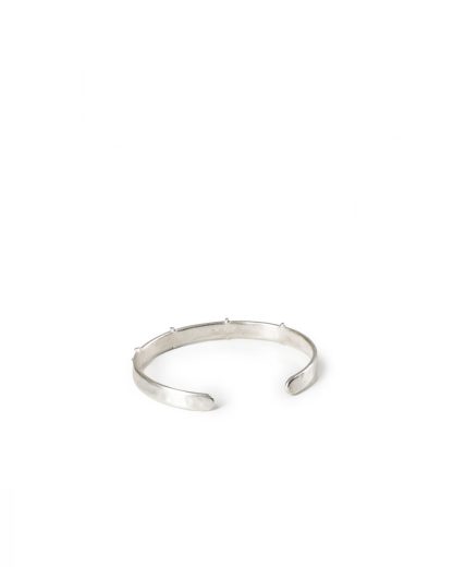 MA+ Maurizio Amadei AB058 Thin Silver Stitched Cross Silver Bangle Bracelet Armreif 925 sterling silver hide m 3