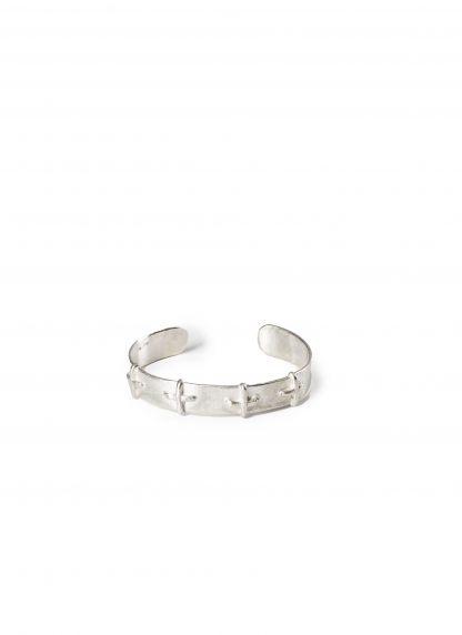 MA+ Maurizio Amadei AB18 Silver Stitched Cross Bracelet Bangle Armreif 925 sterling silver hide m 1