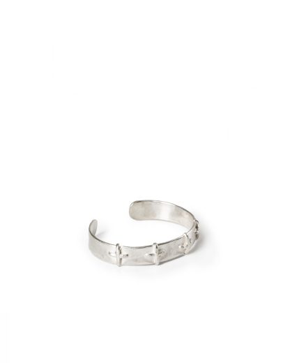 MA+ Maurizio Amadei AB18 Silver Stitched Cross Bracelet Bangle Armreif 925 sterling silver hide m 2