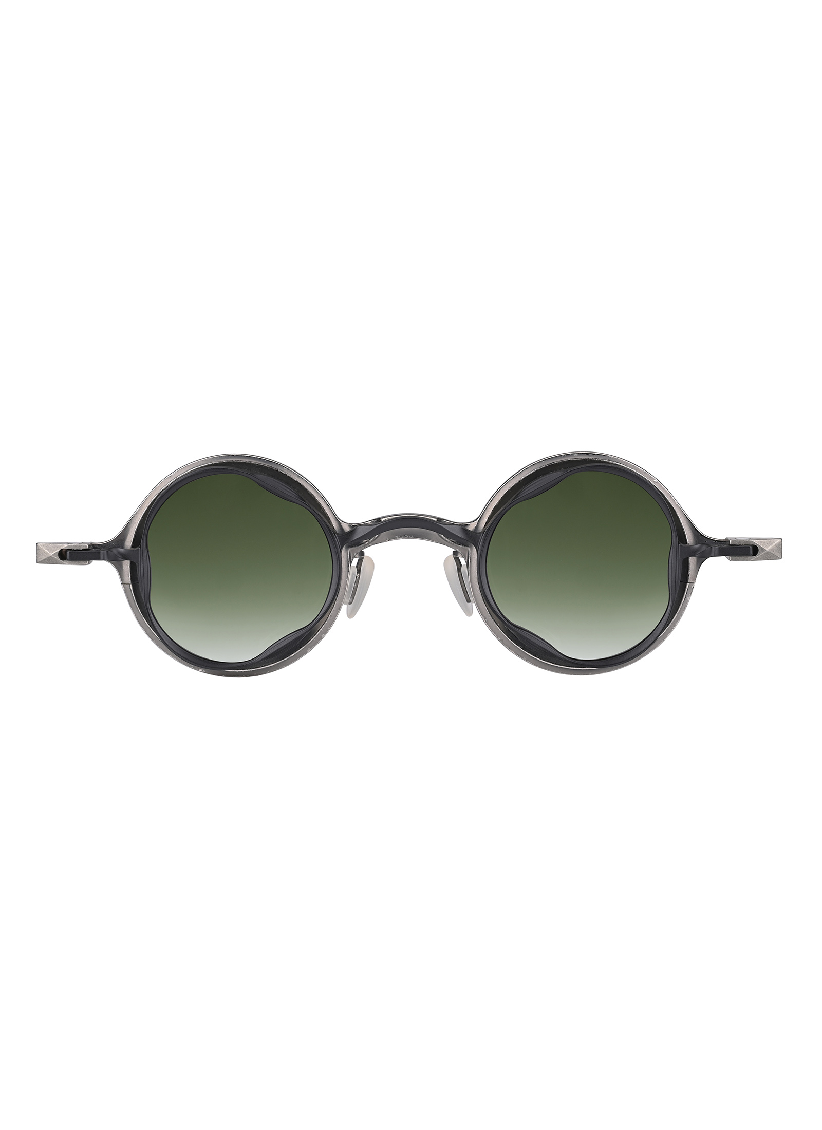 RIGARDS RG1991 シルバーラウンドサングラス ケース付き hide-m | RIGARDS RG1912TI Sun Glasses antique grey + black
