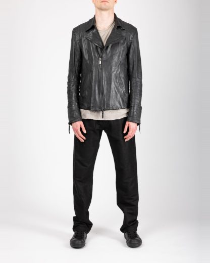 Layer 0 Men LR Chiodo Jacket Biker Herren Leder Jacke horse leather black hide m 5