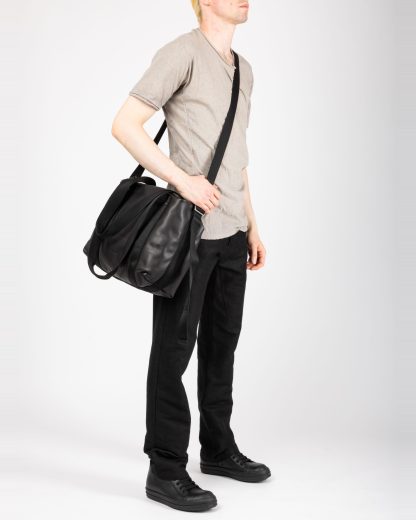 RICK OWENS RA02F0961 LCN 09 Tower Trolley Bag Tasche calf leather black hide m 7