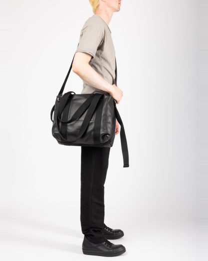 RICK OWENS RA02F0961 LCN 09 Tower Trolley Bag Tasche calf leather black hide m 8