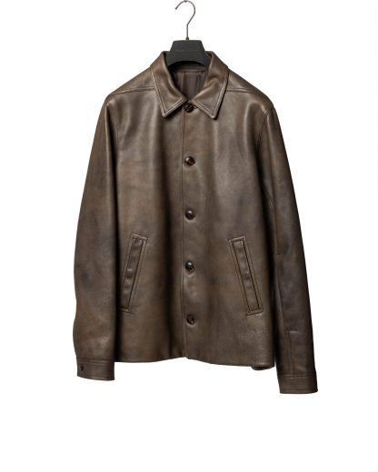RICK OWENS RU02F4796 LCD 39 Tower Buttoned Brad Jacket Padded Men Herren Leder Jacke calf leather washed black hide m 1