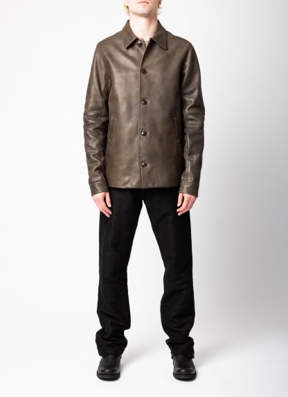 RICK OWENS RU02F4796 LCD 39 Tower Buttoned Brad Jacket Padded Men Herren Leder Jacke calf leather washed black hide m 4