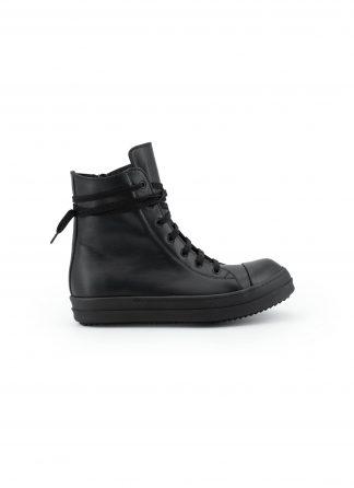 RICK OWENS RU02F4890 LCO 09 Tower High Sneaker Side Zip Men Herren Schuh cow leather full black hide m 1