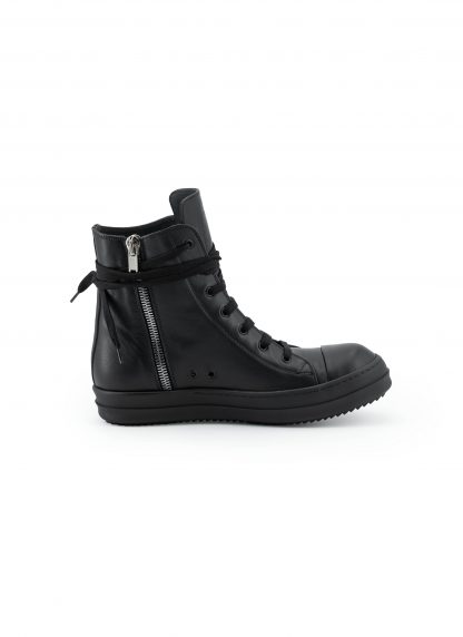 RICK OWENS RU02F4890 LCO 09 Tower High Sneaker Side Zip Men Herren Schuh cow leather full black hide m 3