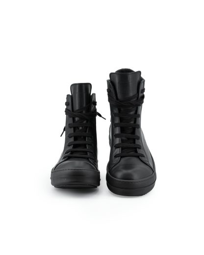 RICK OWENS RU02F4890 LCO 09 Tower High Sneaker Side Zip Men Herren Schuh cow leather full black hide m 4