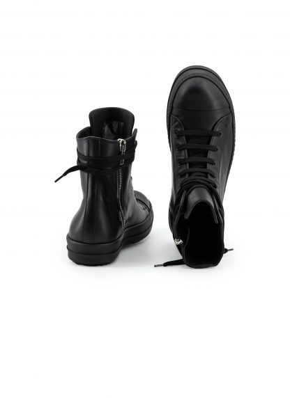 RICK OWENS RU02F4890 LCO 09 Tower High Sneaker Side Zip Men Herren Schuh cow leather full black hide m 5