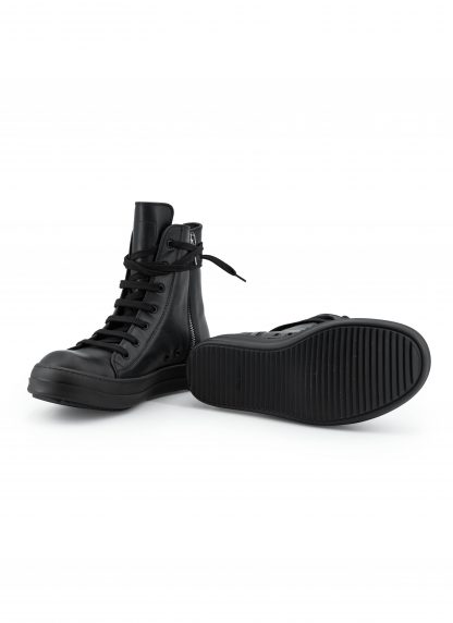 RICK OWENS RU02F4890 LCO 09 Tower High Sneaker Side Zip Men Herren Schuh cow leather full black hide m 6