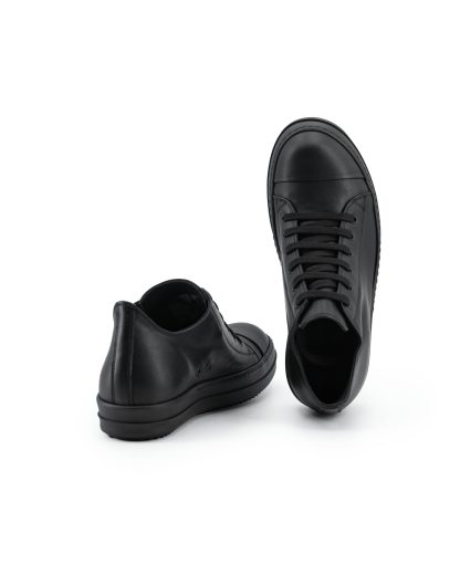 RICK OWENS RU02F4891 LCO 09 Tower Low Sneaker Men Herren Schuh cow leather full black hide m 5