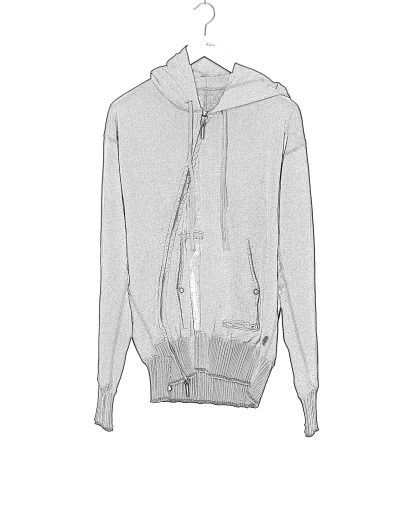 Taichi Murakami Men Displacement Sweat Parka Hooded Zipped Herren Sweater Jacket Jacke cotton black hide m 2