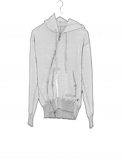 Taichi Murakami Men Displacement Sweat Parka Hooded Zipped Herren Sweater Jacket Jacke cotton black hide m 2