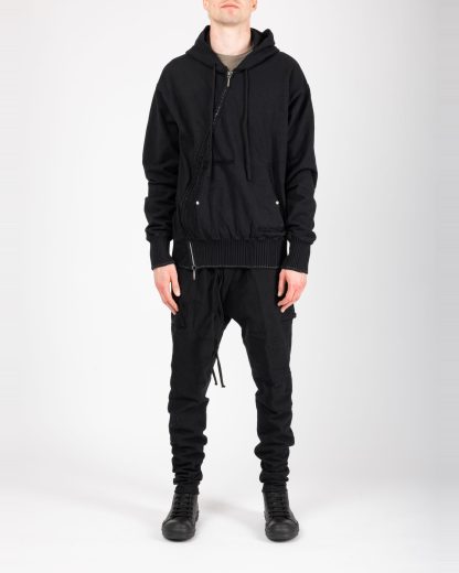 Taichi Murakami Men Displacement Sweat Parka Hooded Zipped Herren Sweater Jacket Jacke cotton black hide m 4