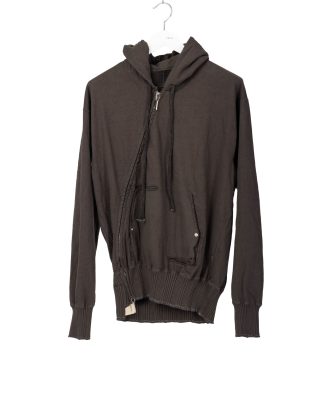Taichi Murakami Men Displacement Sweat Parka Hooded Zipped Herren Sweater Jacket Jacke cotton dark grey hide m 1