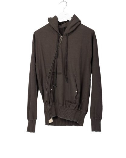 Taichi Murakami Men Displacement Sweat Parka Hooded Zipped Herren Sweater Jacket Jacke cotton dark grey hide m 1