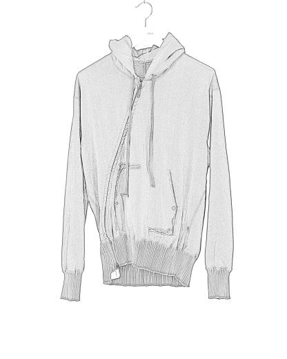 Taichi Murakami Men Displacement Sweat Parka Hooded Zipped Herren Sweater Jacket Jacke cotton dark grey hide m 2