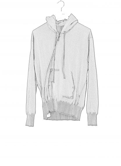 Taichi Murakami Men Displacement Sweat Parka Hooded Zipped Herren Sweater Jacket Jacke cotton dark grey hide m 2