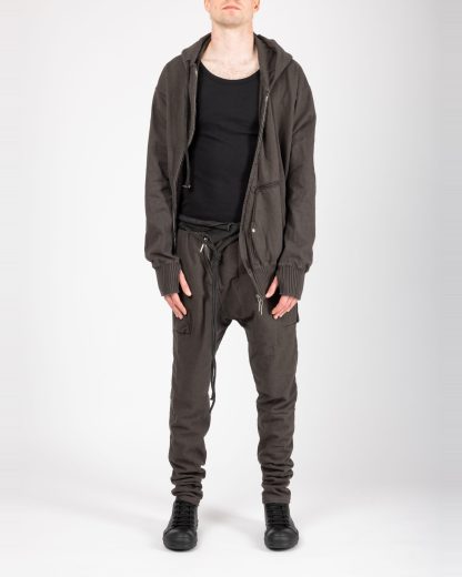 Taichi Murakami Men Displacement Sweat Parka Hooded Zipped Herren Sweater Jacket Jacke cotton dark grey hide m 3