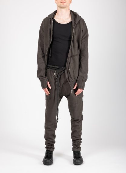 Taichi Murakami Men Displacement Sweat Parka Hooded Zipped Herren Sweater Jacket Jacke cotton dark grey hide m 3