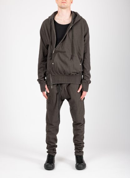Taichi Murakami Men Displacement Sweat Parka Hooded Zipped Herren Sweater Jacket Jacke cotton dark grey hide m 4