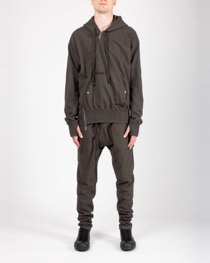 Taichi Murakami Men Displacement Sweat Parka Hooded Zipped Herren Sweater Jacket Jacke cotton dark grey hide m 5