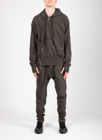 Taichi Murakami Men Displacement Sweat Parka Hooded Zipped Herren Sweater Jacket Jacke cotton dark grey hide m 5