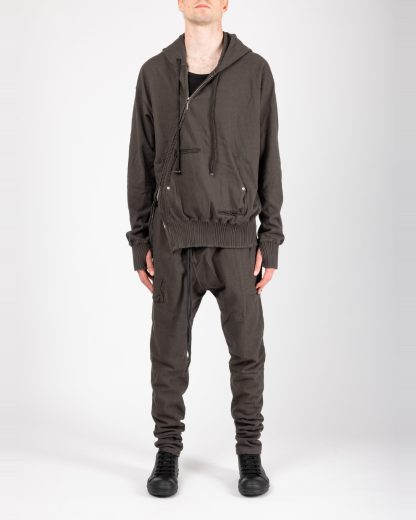Taichi Murakami Men Displacement Sweat Parka Hooded Zipped Herren Sweater Jacket Jacke cotton dark grey hide m 6