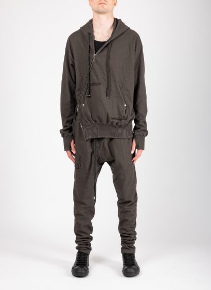 Taichi Murakami Men Displacement Sweat Parka Hooded Zipped Herren Sweater Jacket Jacke cotton dark grey hide m 6