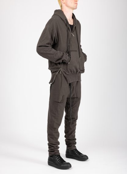 Taichi Murakami Men Displacement Sweat Parka Hooded Zipped Herren Sweater Jacket Jacke cotton dark grey hide m 7