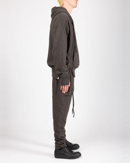 Taichi Murakami Men Displacement Sweat Parka Hooded Zipped Herren Sweater Jacket Jacke cotton dark grey hide m 8