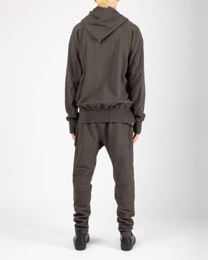 Taichi Murakami Men Displacement Sweat Parka Hooded Zipped Herren Sweater Jacket Jacke cotton dark grey hide m 9