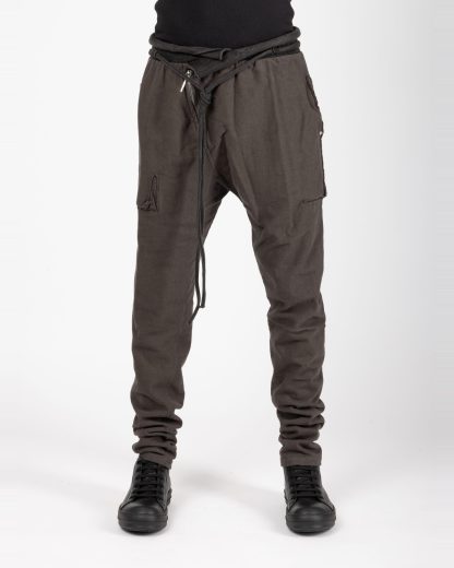 Taichi Murakami Men Sweat Pants Trousers Herren Hose Jogger cotton unbalanced jersey dark grey hide m 3