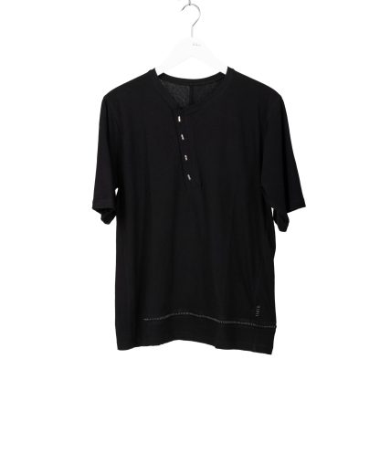 Taichi Murakami Men T Shirt Henley Neck Short Sleeve Herren Tshirt Tee dry cotton black hide m 1