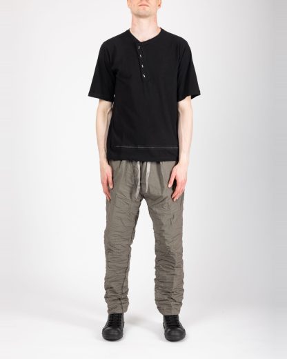 Taichi Murakami Men T Shirt Henley Neck Short Sleeve Herren Tshirt Tee dry cotton black hide m 3