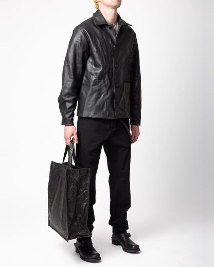 ADICIANNOVEVENTITRE A1923 AUGUSTA Tote Bag tasche memory calf leather black hide m 5