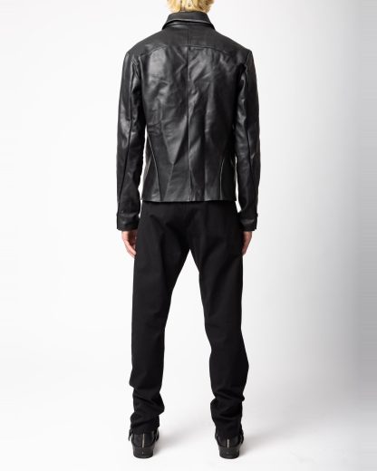 MA+ Maurizio Amadei macross J250 VA 1.0 Men Trucker Jacket Herren Jacke leder vachetta cow leather black hide m 6