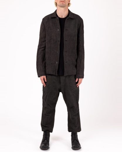 BIEK VERSTAPPEN CO10A M Men Workers Jacket herren jacke hand dyed belgian linen dark grey hide m 3